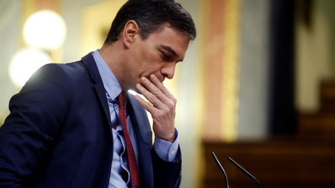 El presidente del Gobierno, Pedro Sánchez, en el pleno de este jueves. EFE/Mariscal POOL