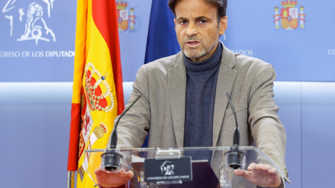 El líder de Unidas Podemos en el Congreso, Jaume Asens, ofrece una rueda de prensa antes de participar en la Junta de Portavoces del Congreso de los Diputados, a 29 de noviembre de 2022, en Madrid (España). -Marta Fernández / Europa Press