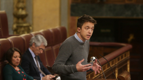 El líder de Más País, Íñigo Errejón, durante una sesión del Congreso. / EP