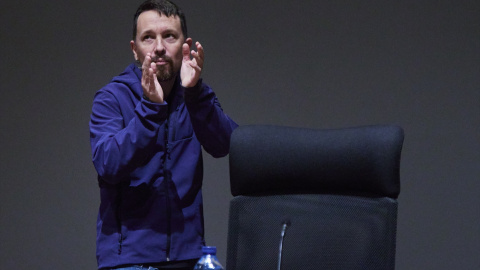  El exlíder de Podemos Pablo Iglesias, durante la presentación de su libro 'Medios y cloacas', a 11 de noviembre de 2022 en Sevilla (Andalucía, España). El exlider de Podemos, Pablo Iglesias, acude a Sevilla a presentar su nuevo libro.Joaquin Corchero