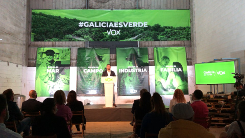 Abascal, en la presentación e los candidatos de Vox a las elecciones gallegas