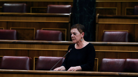 La diputada de EH Bildu Mertxe Aizpuru interviene en el pleno del Congreso, durante el debate  de la quinta prórroga del estado de alarma. E.P./Pool