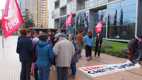 Concentració feta el febrer als jutjats de Girona per demanar l'alliberament dels dos joves.