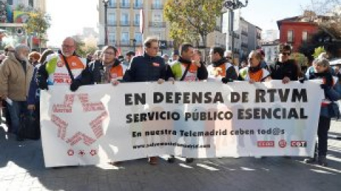 Trabajadores de Telemadrid protestan contra el "boicot" del Gobierno madrileño