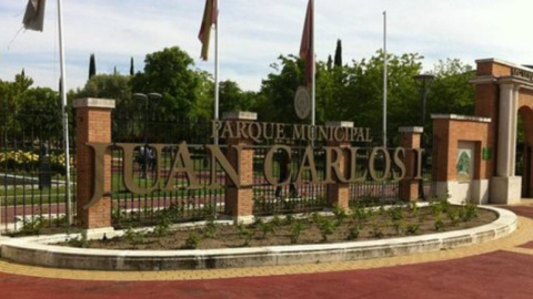 Entrada del parque Juan Carlos I en Pinto