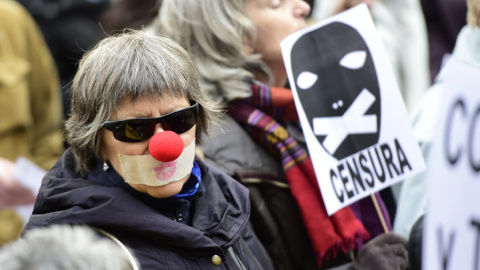 Protesta contra la 'ley Mordaza' en Madrid. - AFP