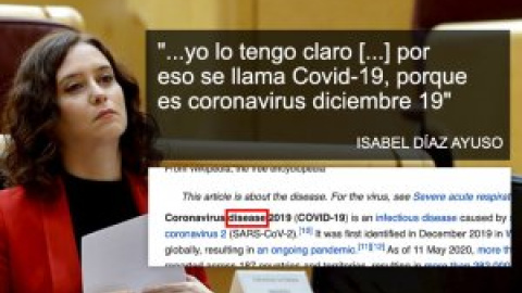 Récord de 'ayusadas' por hora: dice que los techos altos ayudan con el virus y que la 'd' de Covid-19 es por "diciembre"