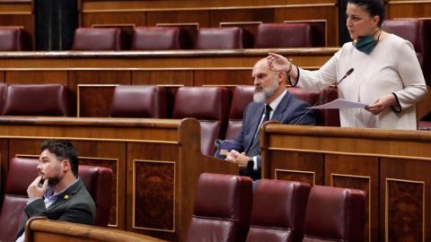 La diputada de Vox Macarena Olona, en la sesión de control al Gobierno de este miércoles. EFE