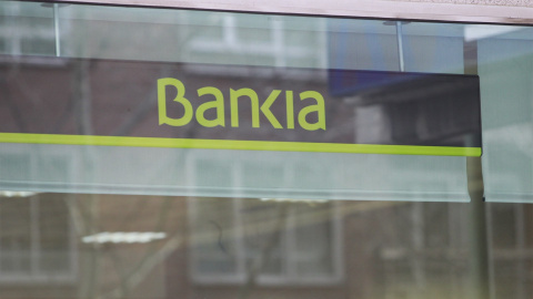 El logo de Bankia en una oficina del banco en Madrid. E.P.