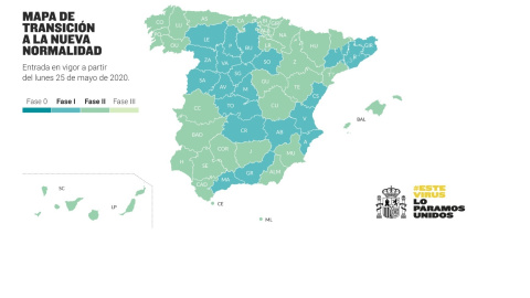 El mapa de la desescalada en España. / MINISTERIO DE SANIDAD