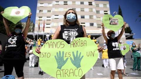 Protesta trabajadores de la limpieza Gregorio Marañón