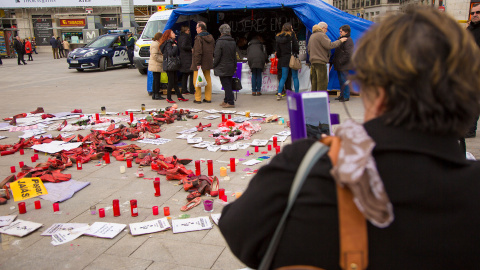 8 mujeres continúan en huelga de hambre por la violencia machista. CHRISTIAN GONZÁLEZ