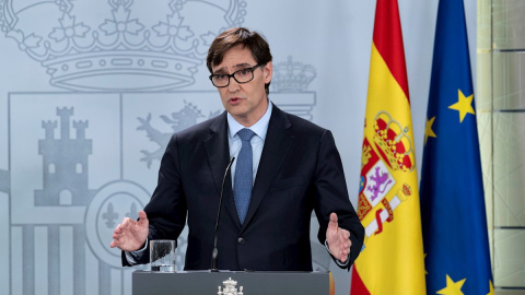 El ministro de Sanidad, Salvador Illa, durante una rueda de prensa posterior a la reunión del Comité de gestión técnica para hacer frente al coronavirus, en el Palacio de la MoncloaEFE/Pool Moncloa/Borja Puig de la Bellacasa