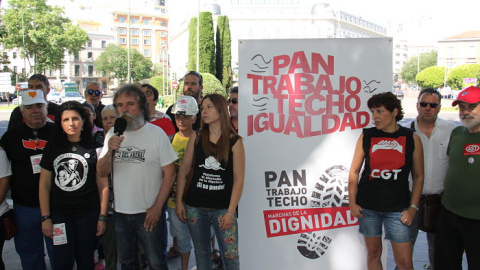 Portavoces de la Coordinadora Estatal de las Marchas de la Dignidad