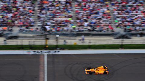 El coche de Fernando Alonso en las 500 Millas de Indianápolis.-REUTERS