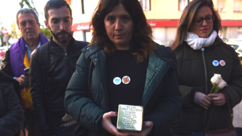 Esther Calcerrada, sobrina nieta de Enrique Calcerrada, madrileño que murió en los campos de concentración nazis.- FERNANDO SÁNCHEZ