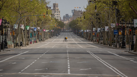 Imagen del Paseo de Gracia vacío, Barcelona. EP