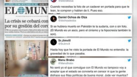 Críticas en las redes a la portada de 'El Mundo' sobre la pandemia que incluye la foto de un cadáver