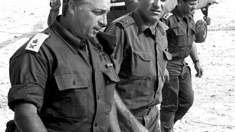 El ministro de Exteriores israelí Ariel Sharon durante la Guerra de los Seis Días./AFP