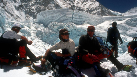 Araceli Segarra, durant l'expedició de cinema IMAX a l'Everest (1996) / Araceli Segarra