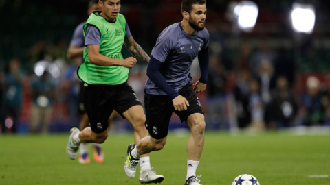 Nacho, durante el último entrenamiento del Real Madrid antes de la final de la Champions. |  EDDIE KEOGH (REUTERS)