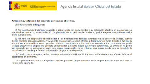 Real Decreto Legislativo 2/2015, de 23 de octubre, por el que se aprueba el texto refundido de la Ley del Estatuto de los Trabajadores.