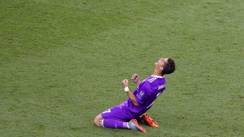 Cristiano Ronaldo, durante la final de la Liga de Campeones. / CHEMA MOYA (EFE)