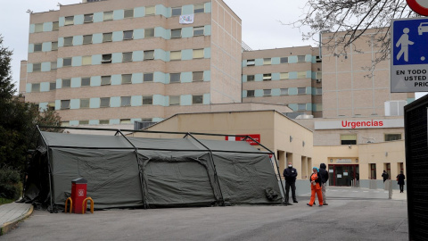 Vista de las inmediaciones del Hospital de campaña del Gregorio Marañón en Madrid. EFE/ Juanjo Martín/Archivo