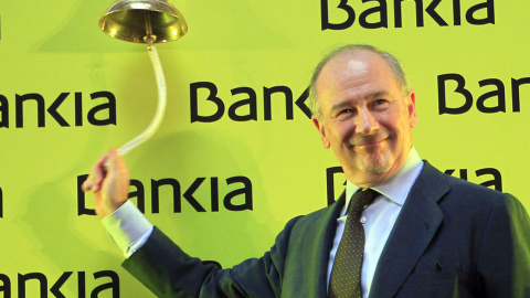 Rodrigo Rato, entonces presidente de Bankia, el día de la salida bolsa de la entidad, en julio de 2011. EFE