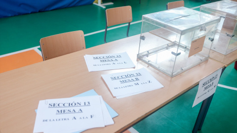  Mesa electoral del CEIP Emperador Carlos V de Getafe que este año actúa como colegio electoral para las elecciones generales 23J, a 22 de julio de 2023, en Getafe, Madrid (España). Ricardo Rubio / Europa Press