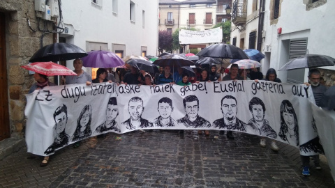 Manifestación realizada en Altsasu el pasado viernes, en apoyo a los jóvenes acusados de terrorismo.