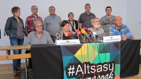 Rueda de prensa de los familiares de los jóvenes de Altsasu. E.P.