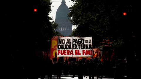 Manifestación en Buenos Aires contra el FMI. REUTERS/Agustin Marcarian