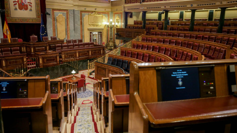 Hemiciclo vacío del Congreso de los Diputados. EUROPA PRESS/Ricardo Rubio