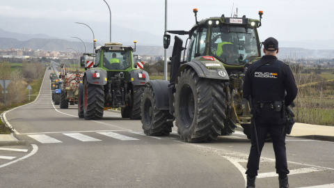 Agricultores en protesta.- EFE/ Javier Blasco