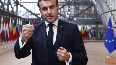 Emmanuel Macron a su llegada a la cumbre de este jueves | EFE