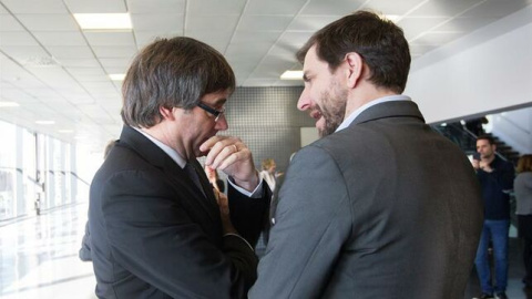 Puigdemont y Comín en una imagen de archivo.- EFE