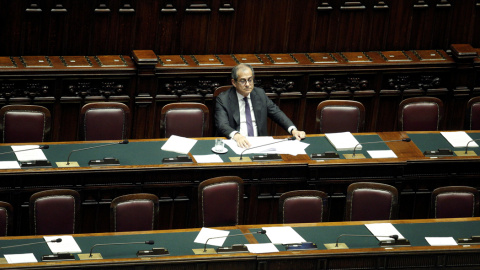 El ministro italiano de Economía Giovanni Tria en el Parlamento. REUTERS/Remo Casilli