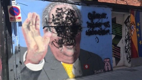 Boicotean el grafiti de J. Warx sobre el rey Juan Carlos en Valencia