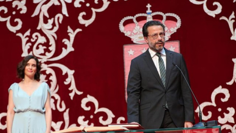 Imagen de archivo del consejero de Hacienda y Función Pública, Javier Fernández-Lasquetty, junto a la presidenta regional Isabel Díaz Ayuso. Europa Press