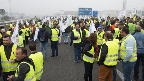 Olivareros durante los cortes de carretera del pasado 30 de enero/Archivo - EUROPA PRESS