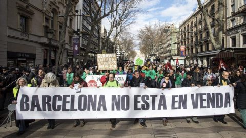 Acció contra l'especulació immobiliària al centre de Barcelona