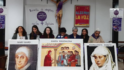 Portavoces de la Revuelta de mujeres en la Iglesia presentan la concentración del 1 de marzo - EUROPA PRESS