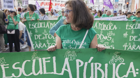 Manifestación de la Marea Verde por la educación pública, en Madrid, en septiembre de 2023. EUROPA PRESS/Jesús Hellín