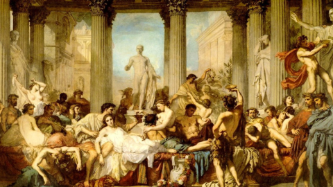  Los Romanos de la Decadencia (1847) de Thomas Couture