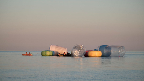 Acción de Greenpeace contra la contaminación por plásticos en el Mediterráneo. GREENPEACE