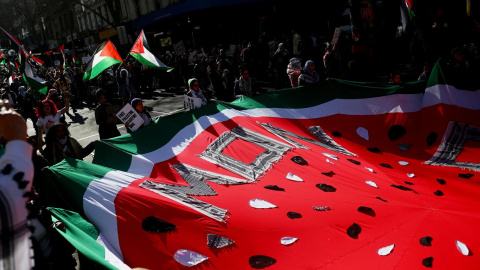 Protestas propalestinas en Melbourne.- EFE