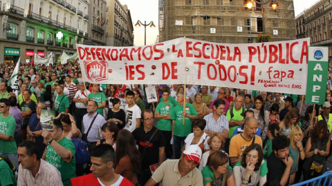 Manifestación de la Marea Verde en Madrid contra los recortes en Educación. EFE