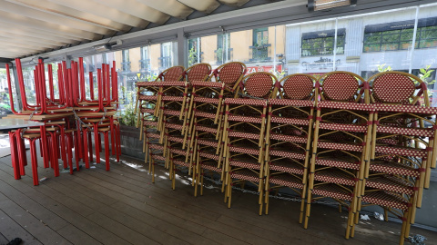 Terraza cerrada de un bar en Madrid. E.P./Marta Fernández