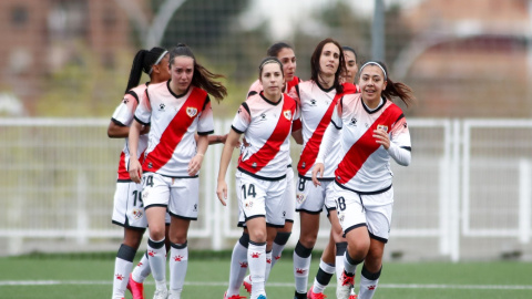 Saray García del Rayo Vallecano celebra un gol durante el Trofeo Villa de Valleca en Madrid. /Archivo /Europa Press